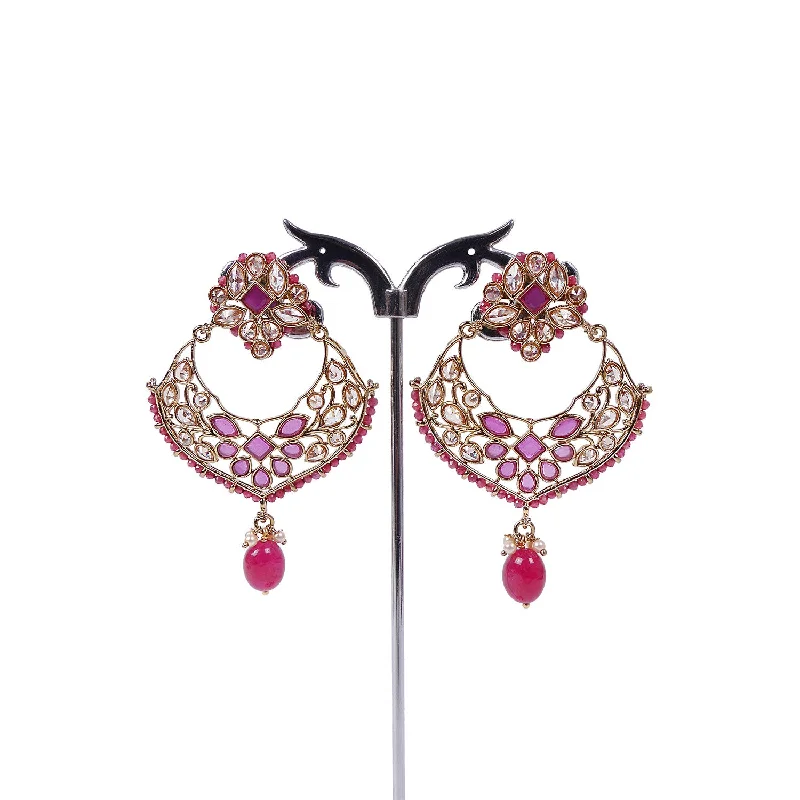 Astro charm earrings-Richa Chandbali Earrings in Ruby