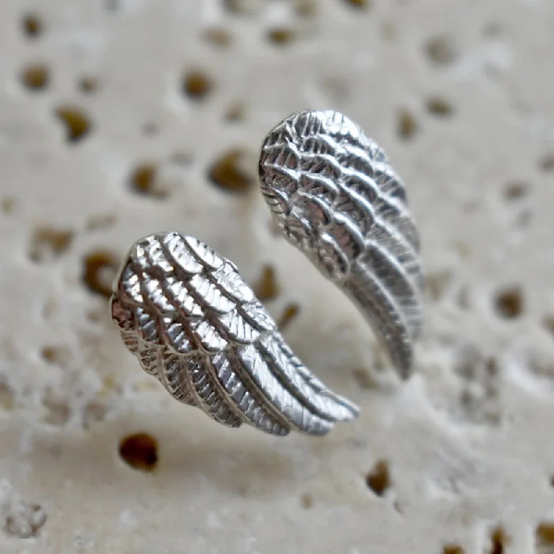 Wide tier earrings-Tiny Wing Stud Earrings