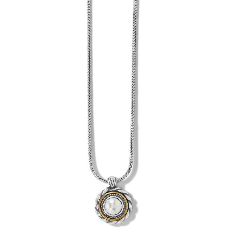 Java style necklaces-Women's Meridian Golden Short Necklace In Silver-Pearl