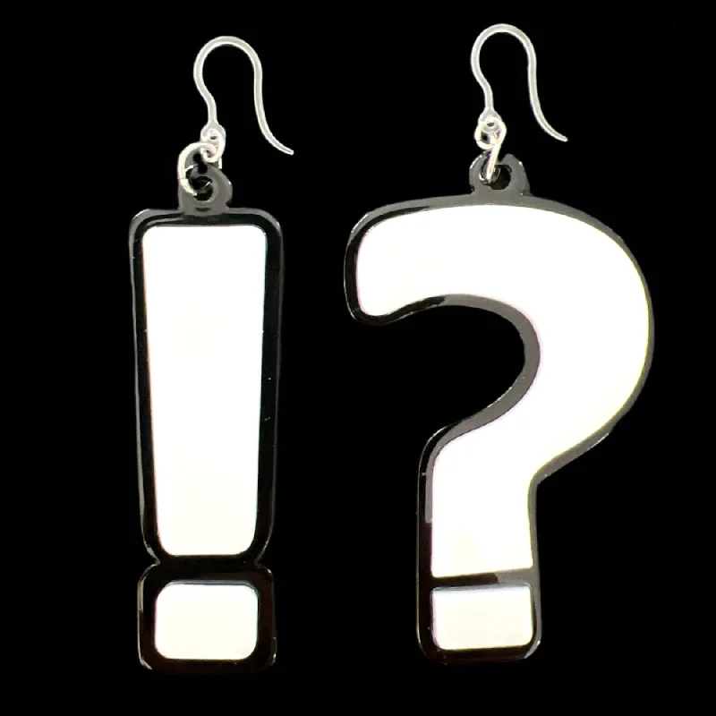 Exaggerated Punctuation Dangles Hypoallergenic Earrings for Sensitive Ears Made with Plastic Posts