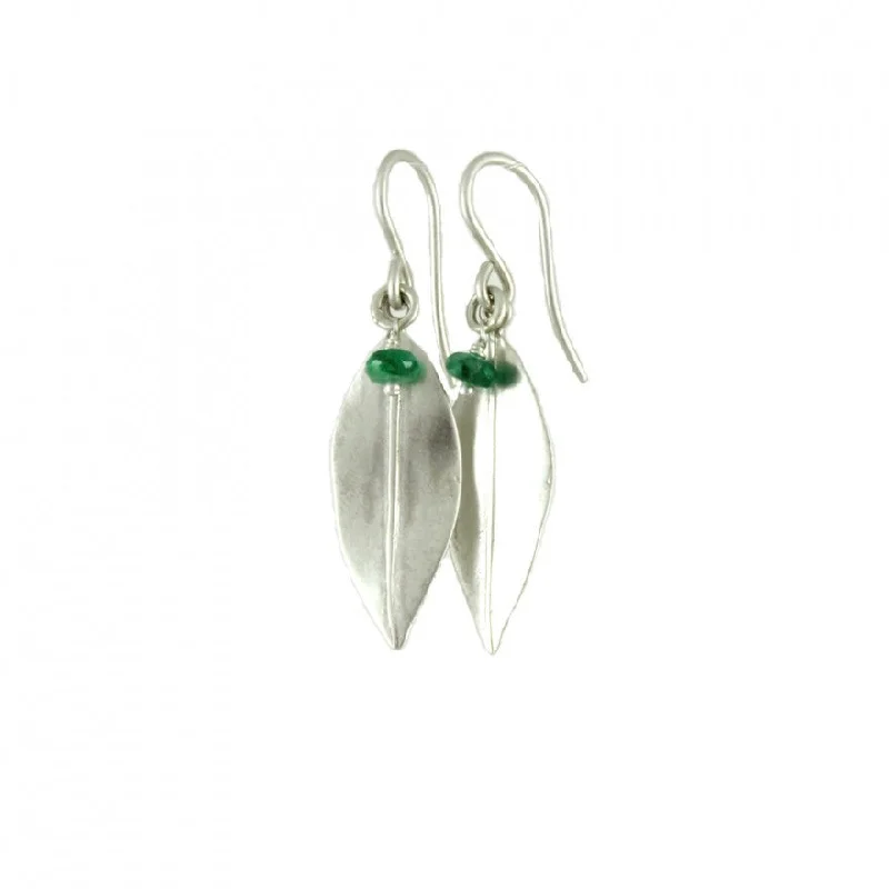 Light texture earrings-Emerald Leaf Earring