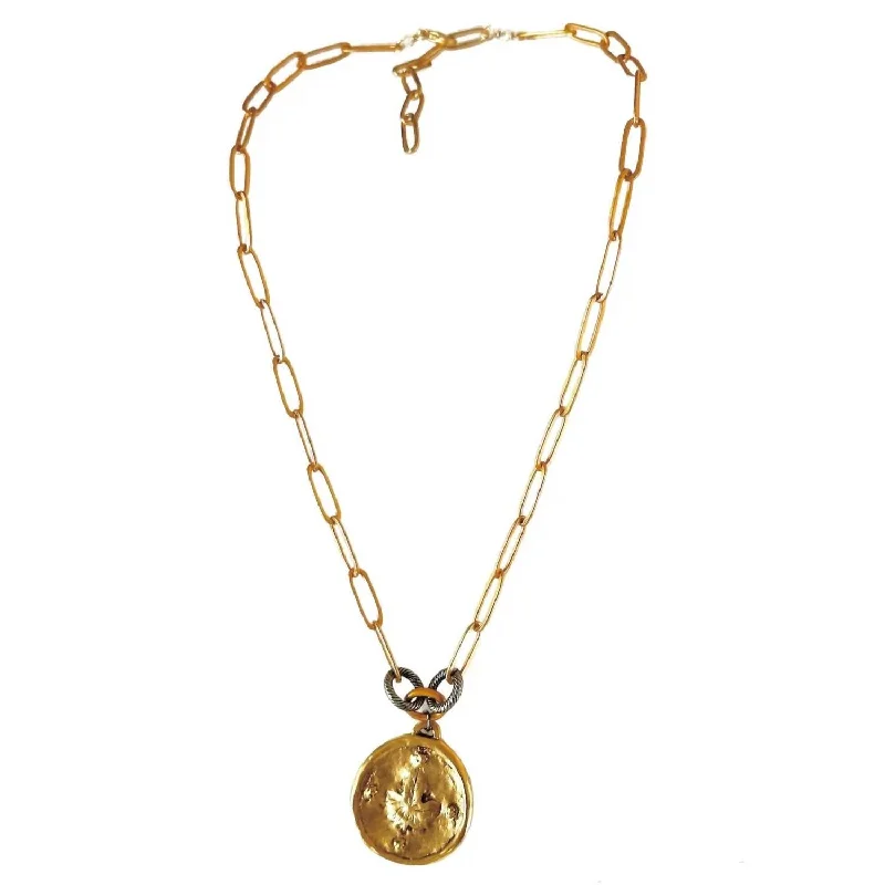 Tiered chain necklaces-Women's Fly Away Reversible Token Necklace In Gold