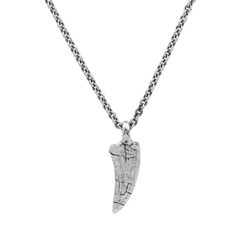 Galaxy charm necklaces-JOHN VARVATOS MEN'S STERLING SILVER T-REX TOOTH PENDANT NECKLACE