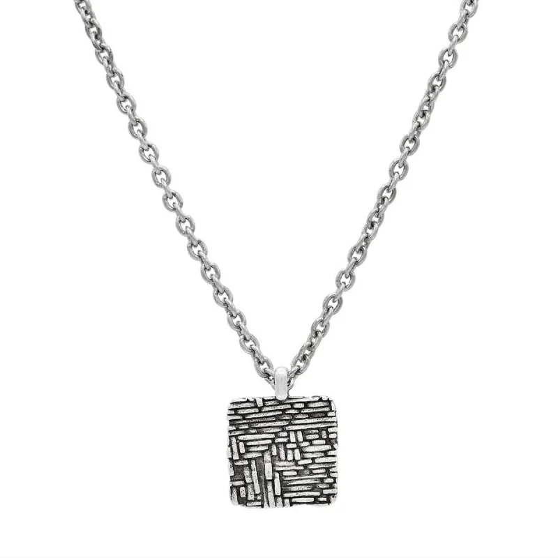 Natural braid necklaces-JOHN VARVATOS MEN'S STERLING SILVER WOVEN TEXTURE PENDANT NECKLACE