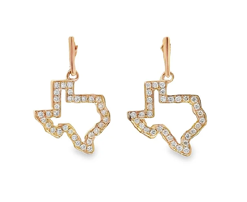 Bright art earrings-14 Karat Yellow Dangle Diamond Earrings