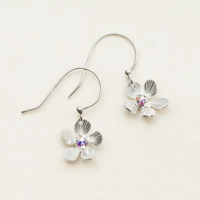 Wide statement earrings-Petite Plumeria Drop Earrings