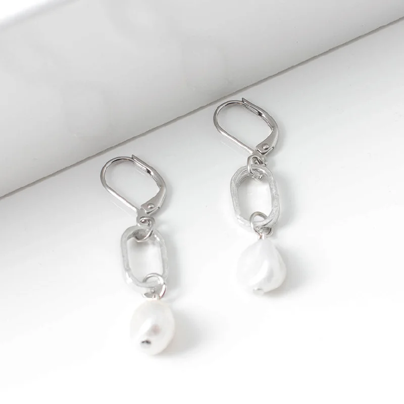 Slim pearl earrings-Anabelle Earrings