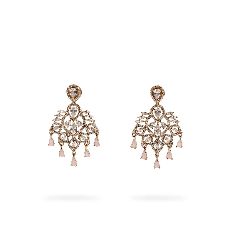 Small dot earrings-Avery Cubic Zirconia Earrings in Pink