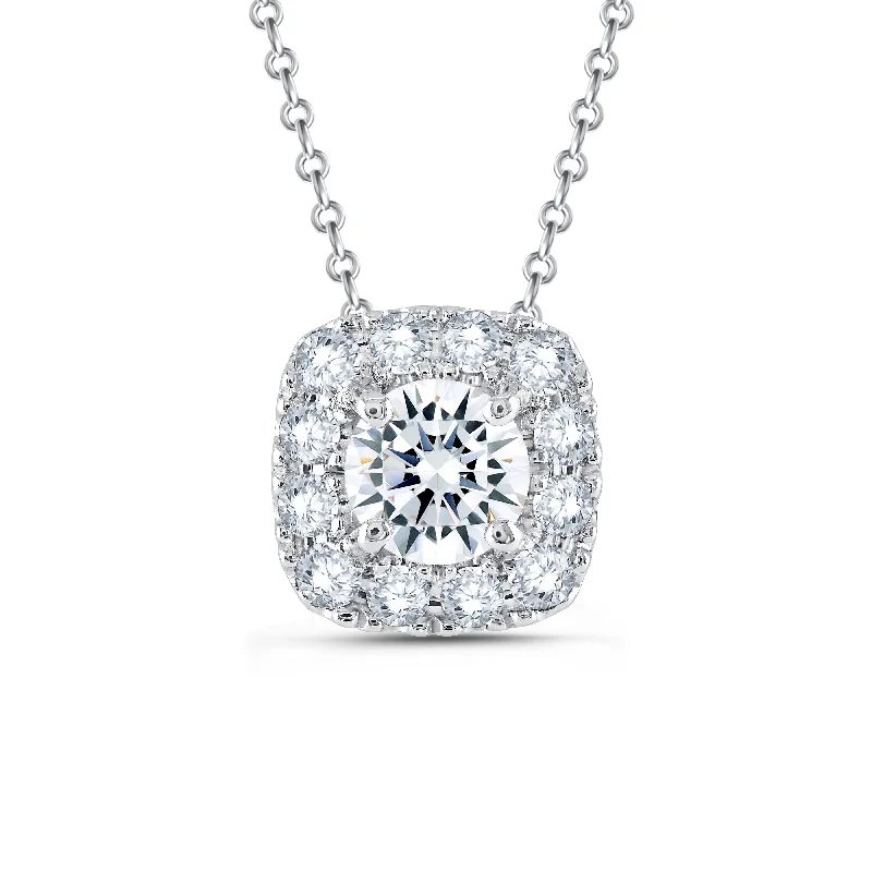 Luxe diamond necklaces-Lab Grown Diamond 1/2 Carat Halo Pendant