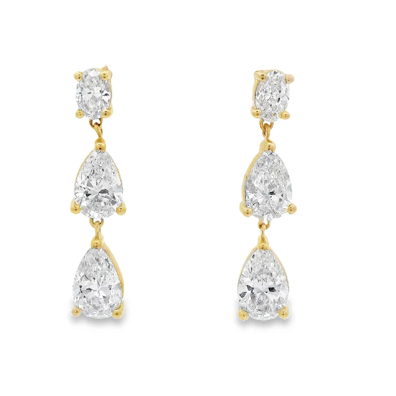 Oak wood earrings-Lab Grown Diamond Earring