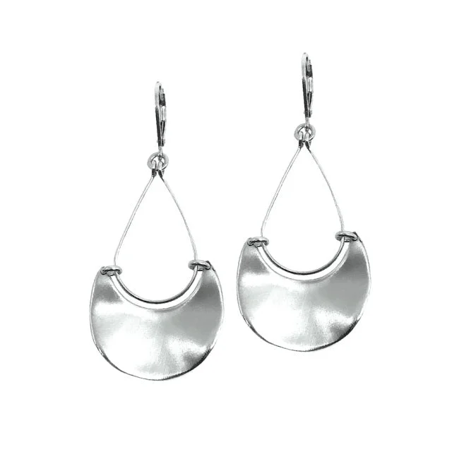 Thick hoop earrings-Fancy Half Luna Earrings