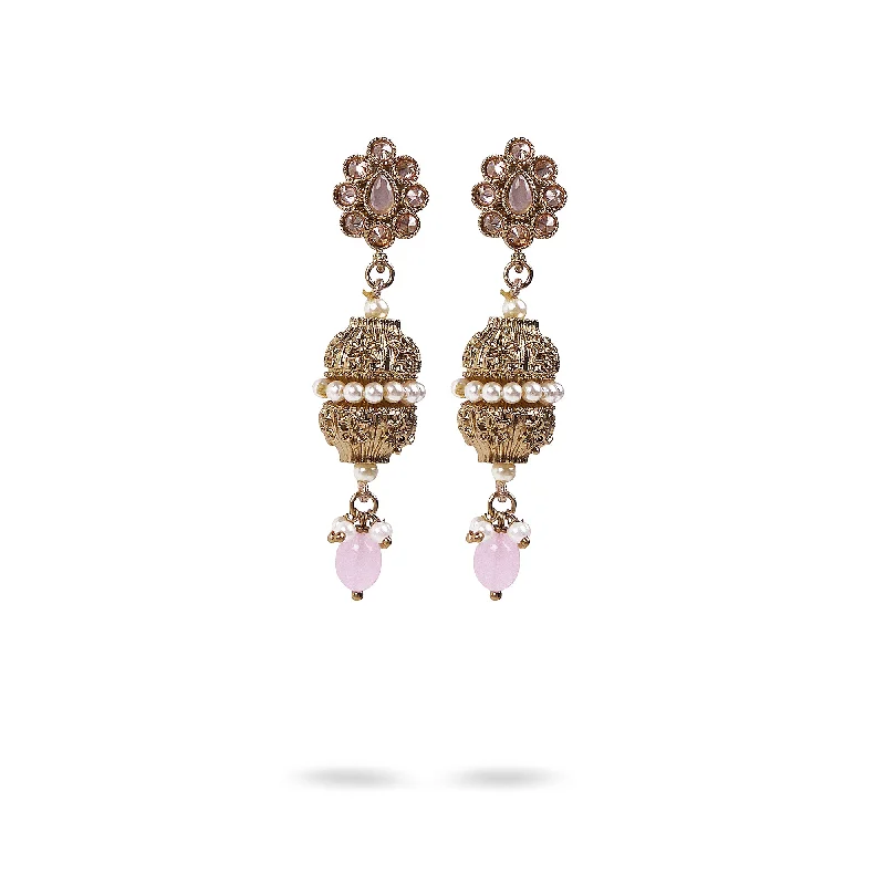 Bold cuff earrings-Mahira Light Pink Earrings