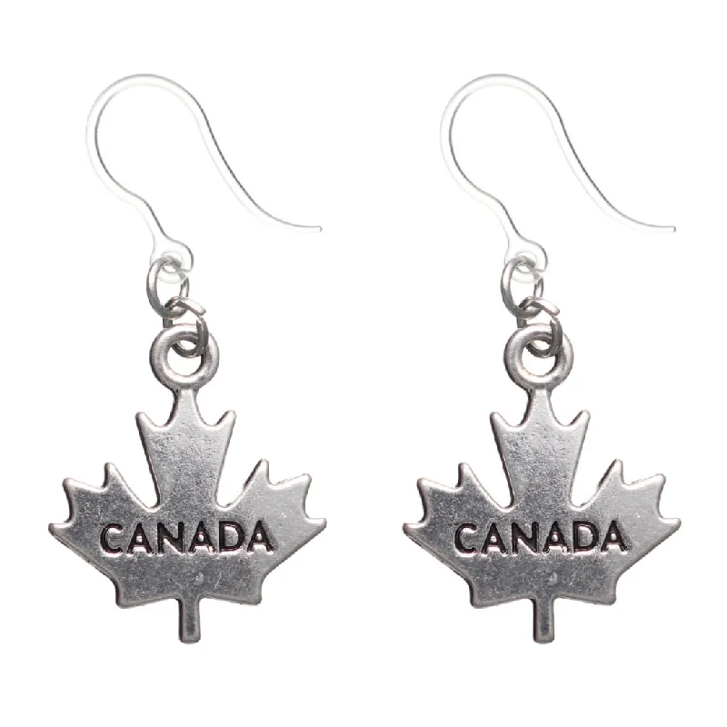 Canada Dangles Hypoallergenic Earrings for Sensitive Ears Made with Plastic Posts