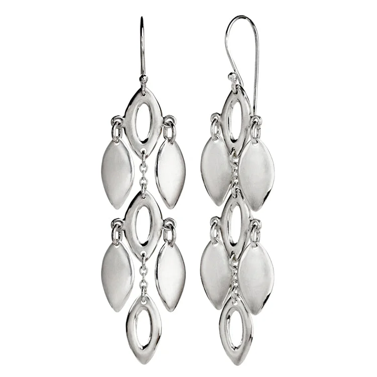 Lily motif earrings-Multi Marquis Fan Drops