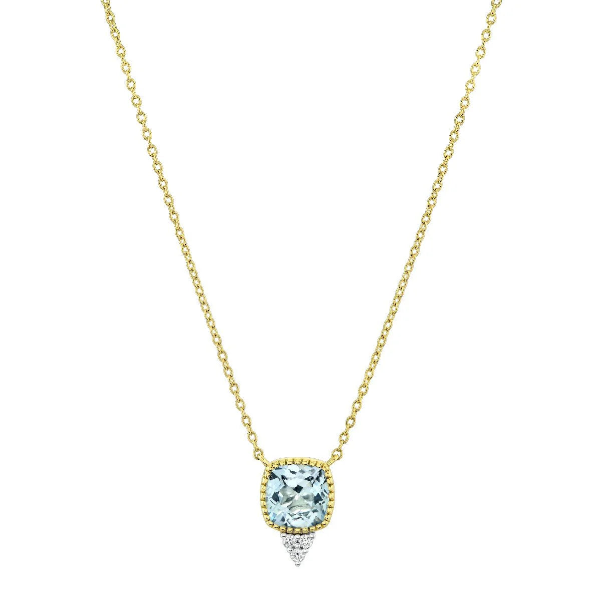 Twisted knot necklaces-SLOANE STREET 18K YELLOW GOLD SKY BLUE TOPAZ DIAMOND NECKLACE