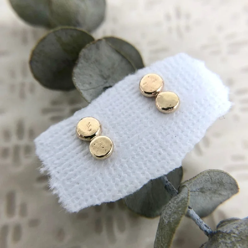 Broad hoop earrings-14k Pebble Studs