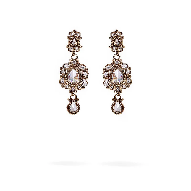 Bright pearl earrings-Nita Earrings in White