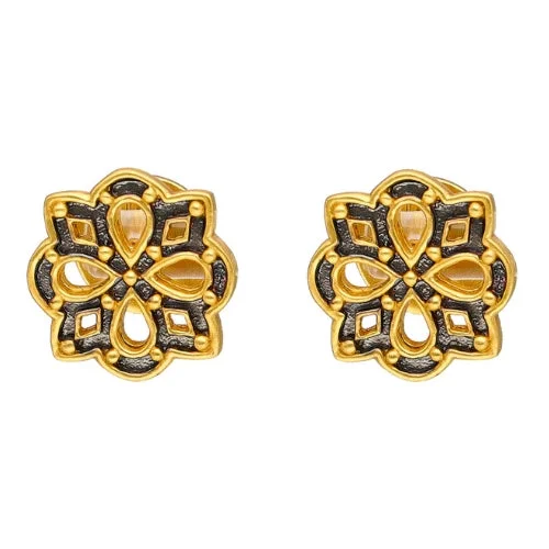 Whimsical pair earrings-Julie Vos SoHo Collection Quatrefoil Stud Earrings