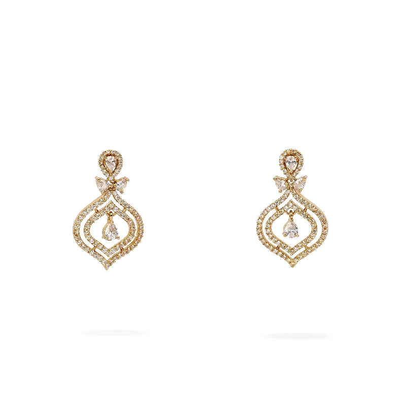 Ripple theme earrings-Alayna Cubic Zirconia Earrings in Light Topaz