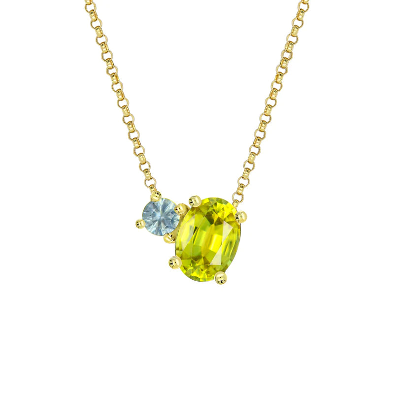 Luxe diamond necklaces-Toi et Moi Oval Sapphire Necklace