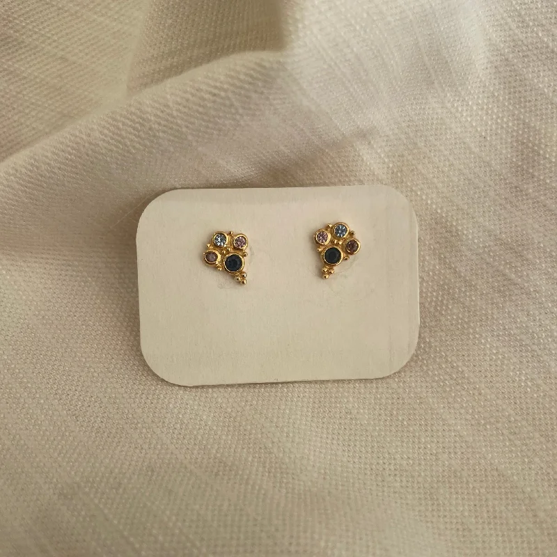 Tiny triangle earrings-'Royalty' Studs