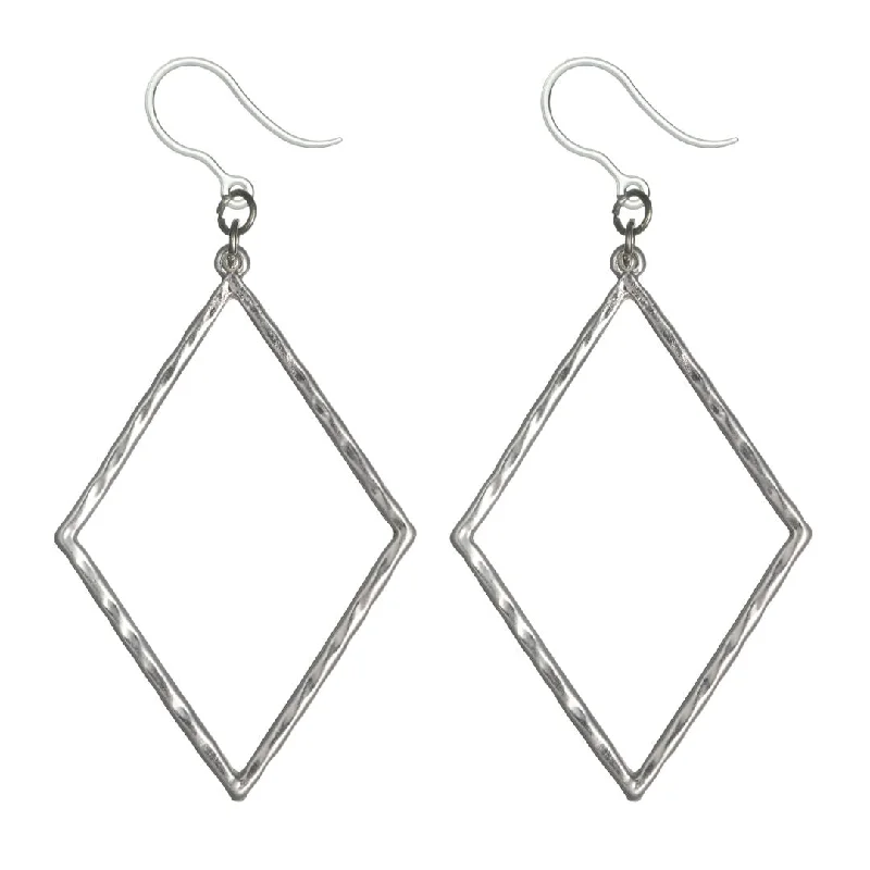 Hammered Minimalist Dangles Hypoallergenic Earrings for Sensitive Ears Made with Plastic Posts