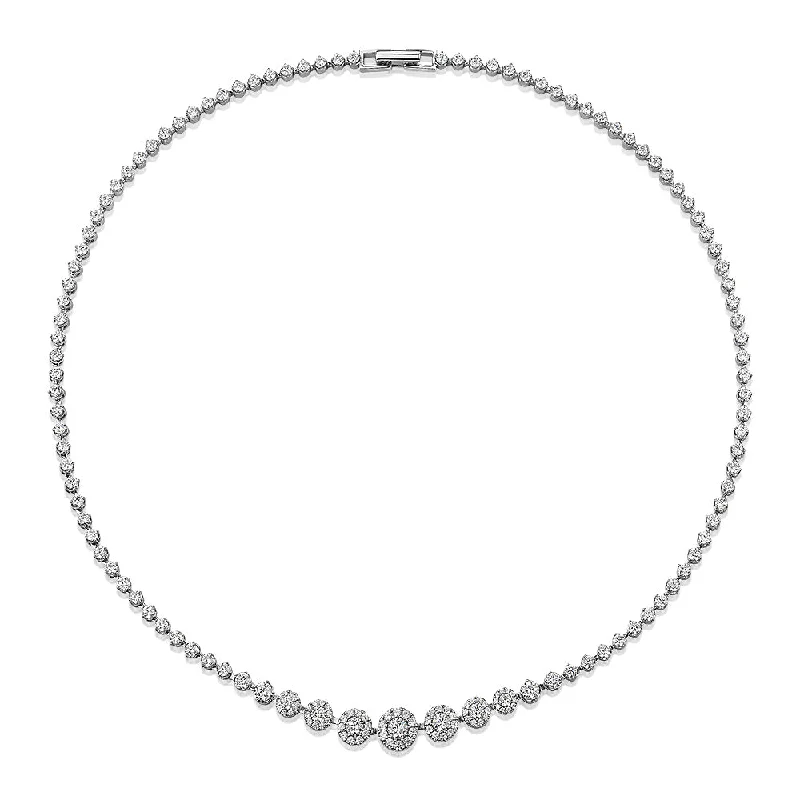 Edwardian necklaces-Celeste necklace with 8.17 carats* of diamond simulants in sterling silver