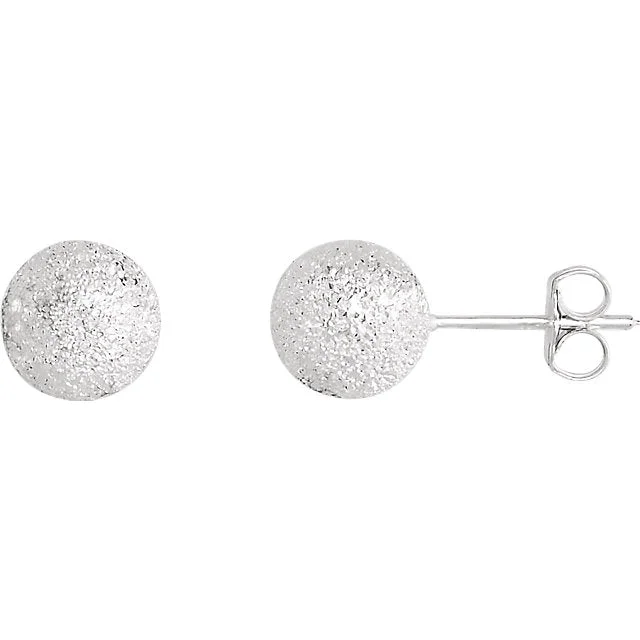 Flow design earrings-Ball Studs - Sterling Silver Sparkle