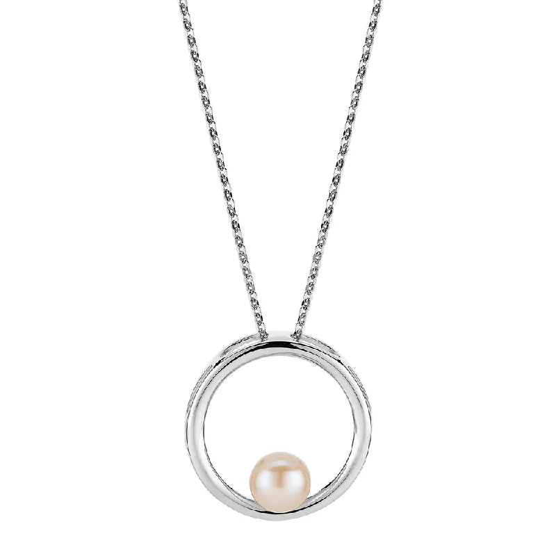 Bold stone necklaces-Cultured freshwater pearl necklace in sterling silver