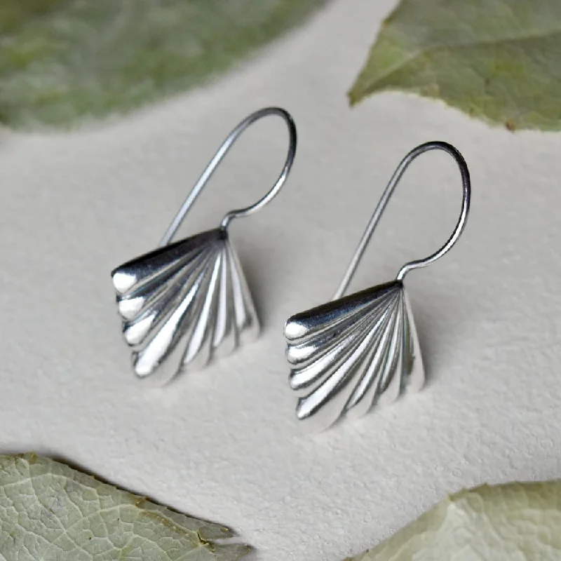 Multi-drop earrings-'Radiating Lines' Die Struck Silver Earrings