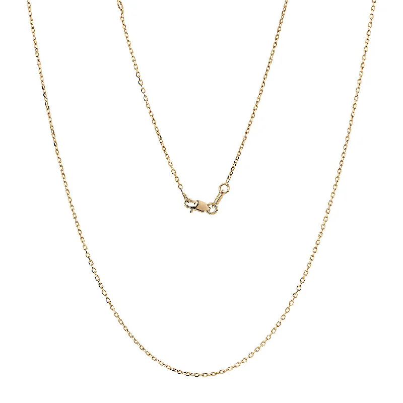 Subtle gemstone necklaces-45cm diamond cut cable chain in 10 carat yellow gold