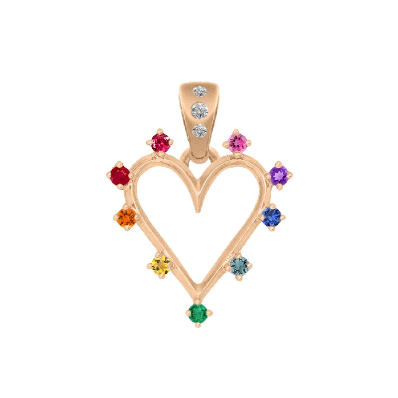 Mystic eye necklaces-Angel Halo Heart Charm, Rainbow