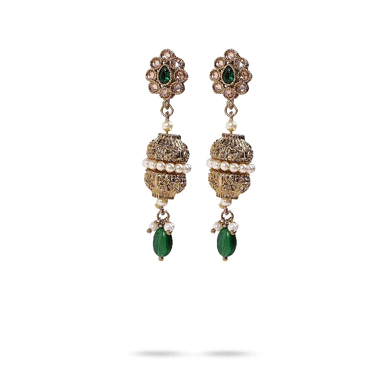 Solid hoop earrings-Mahira Green Earrings