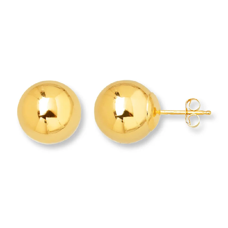 Petal hoop earrings-14 Karat Yellow Stud Earrings