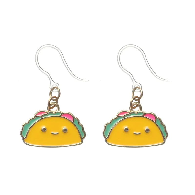 Happy Taco Dangles Hypoallergenic Earrings for Sensitive Ears Made with Plastic Posts