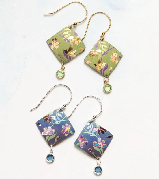 Round medallion earrings-'Garden Sonnet' Earrings