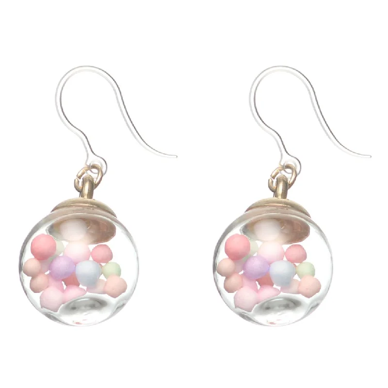 Gumball Dangles Hypoallergenic Earrings for Sensitive Ears Made with Plastic Posts