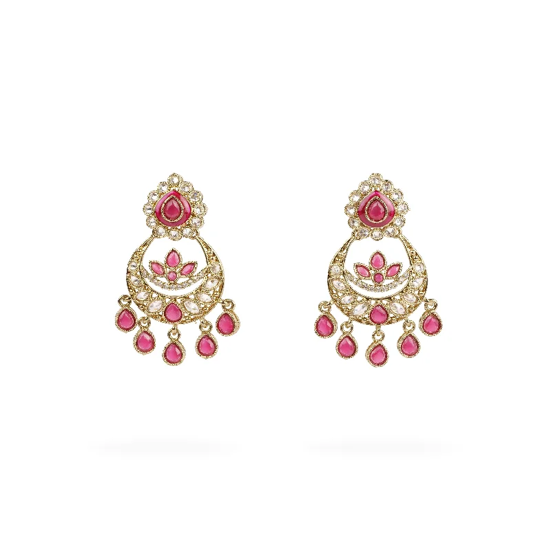 Fiber bead earrings-Fariha Small Earrings in Hot Pink