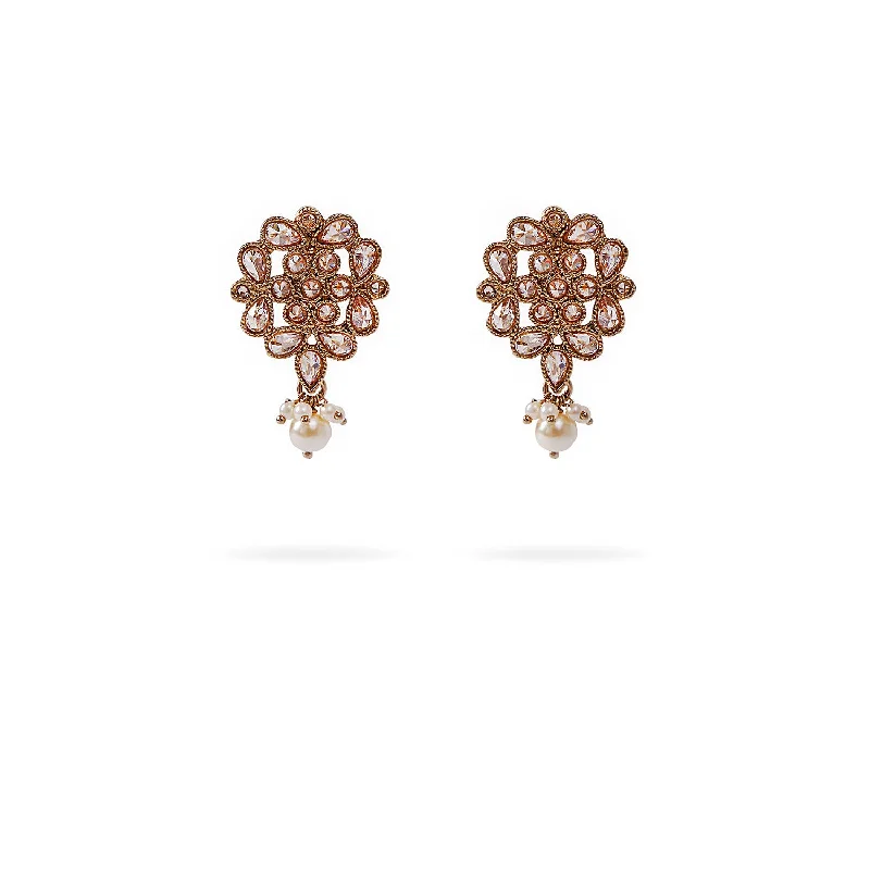 Woven cord earrings-Anavi Earrings in Pearl