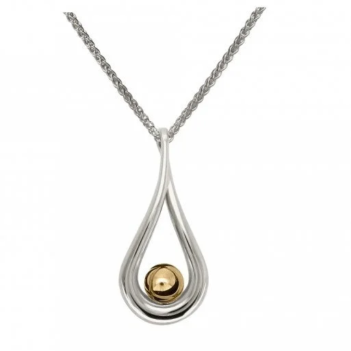 Light enamel necklaces-STERLING SILVER MANA OPEN TEARDROP PENDANT NECKLACE