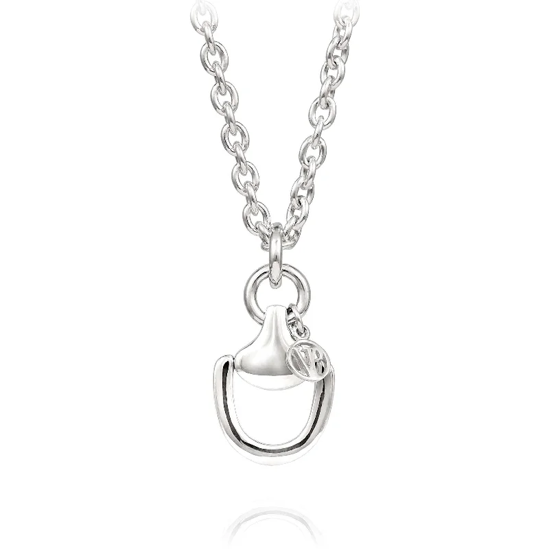 Suspended gem necklaces-VINCENT PEACH 18-INCH STERLING SILVER CHURCHILL DOWNS NECKLACE