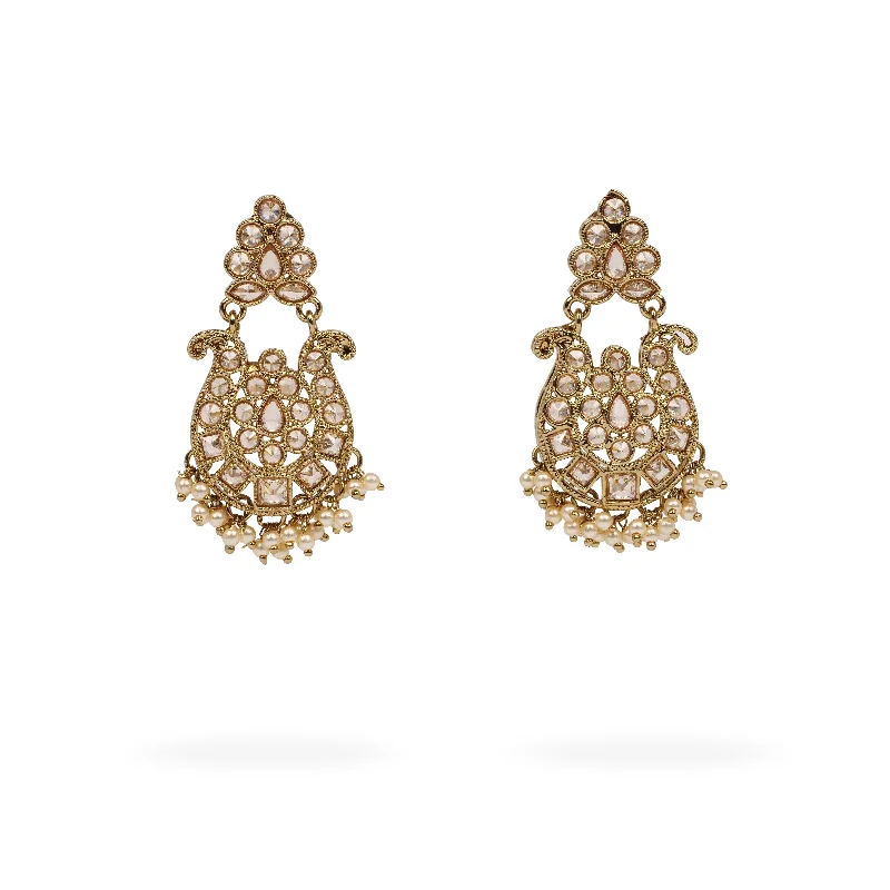 Spinel earrings-Neha Small Crystal Earrings in Champagne