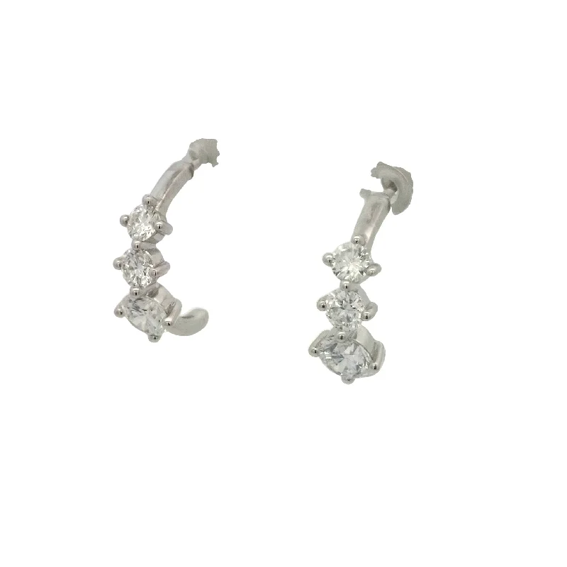 Bright stud earrings-White 14 Karat Lab Grown Diamond Earrings