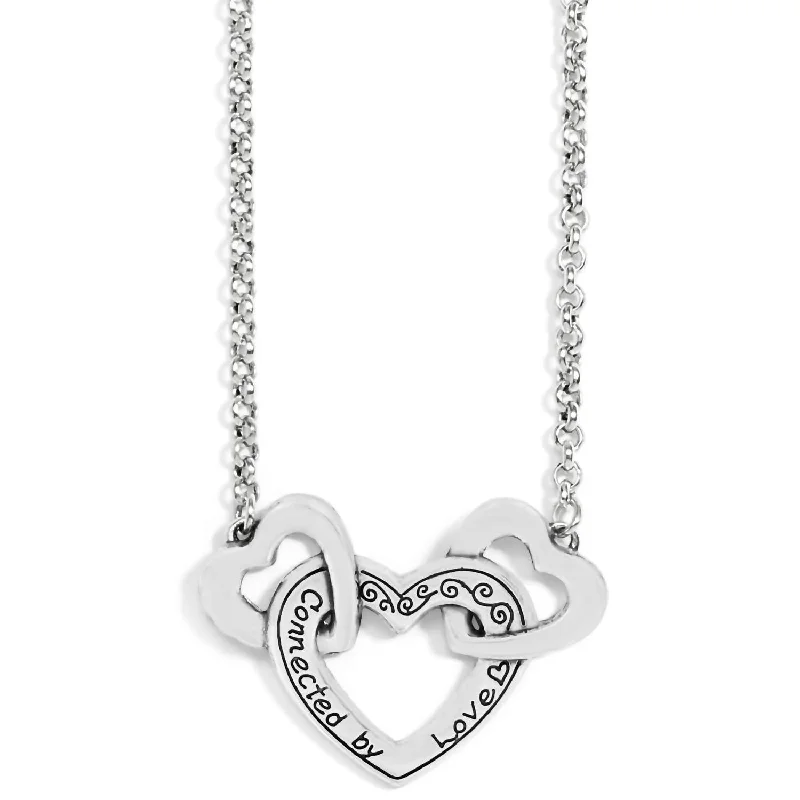 Jazz age necklaces-Women's Connected By Love Necklace In Silver