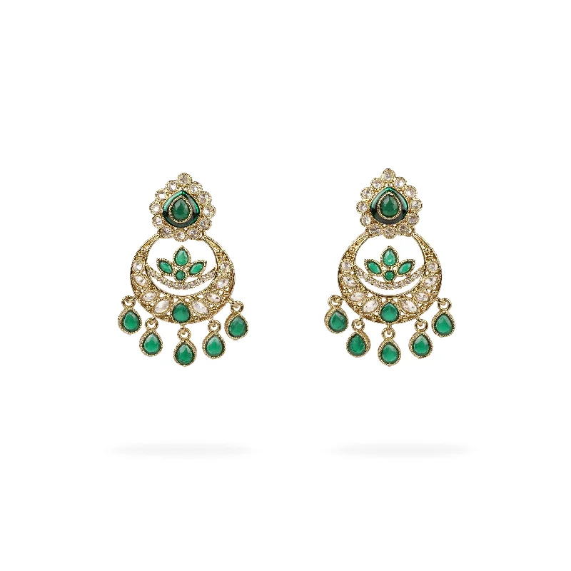 Warm clay earrings-Fariha Small Earrings in Green