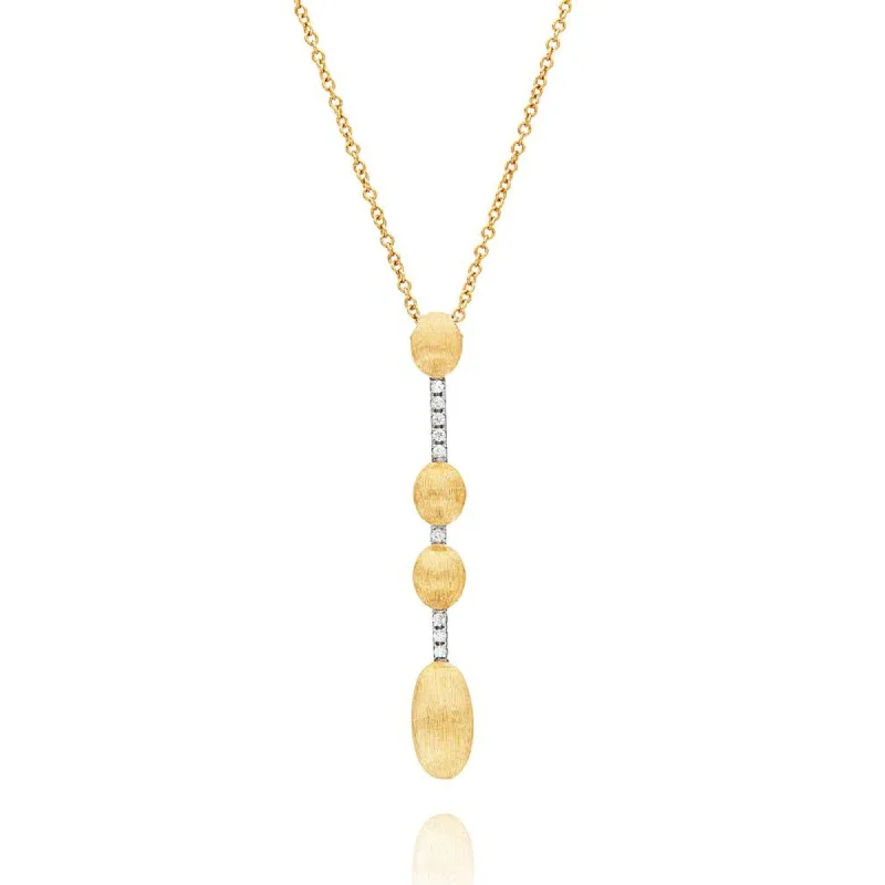 Thin beaded necklaces-NANIS DANCING IN THE RAIN ELITE 18K YELLOW GOLD STICK DIAMOND PENDANT NECKLACE - 16 INCH