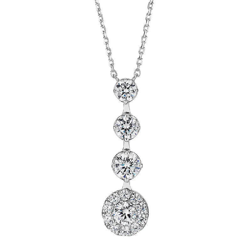 Fine filigree necklaces-Celeste Round Brilliant drop necklace with 1.27 carats* of diamond simulants in sterling silver