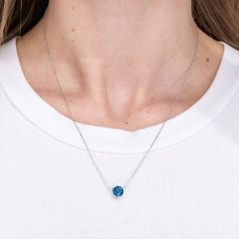 Multi-strand necklaces-Blue Topaz Pendant Necklace