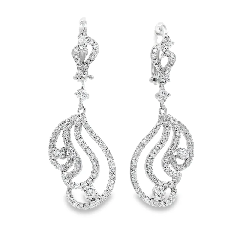 Stellar glow earrings-Diamond Hoop/Dangle/Drop Earring