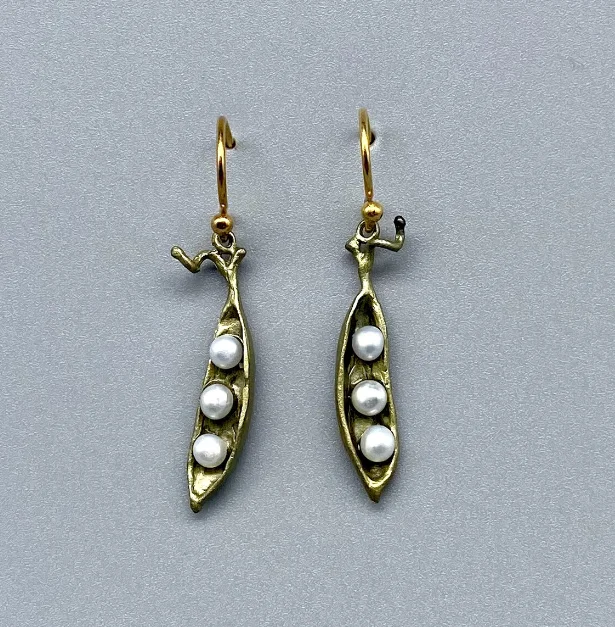 Two-tone earrings-Pea Pod Earrings